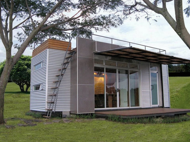 Rumah Kontainer Minimalis Modern with Rooftop