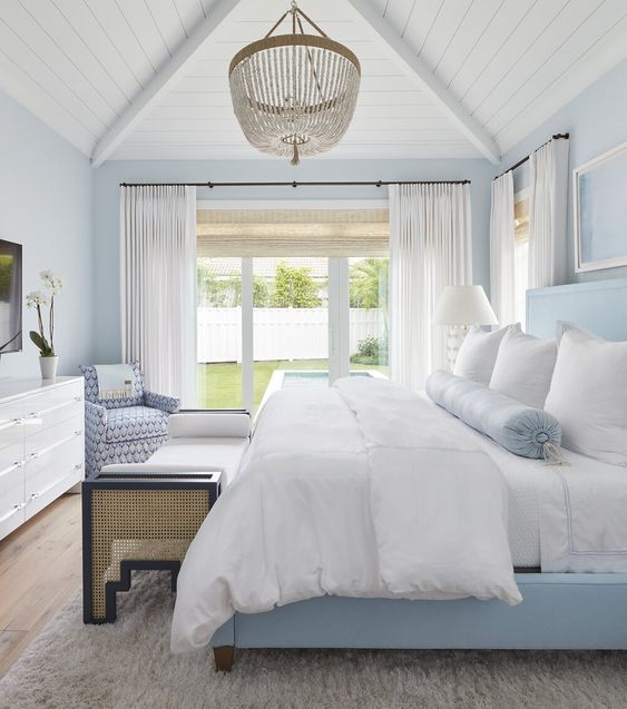 Paduan Warna Putih dan Light Blue untuk Kamar Tidur Minimalis Modern