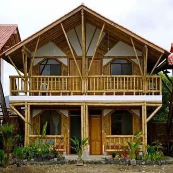 Rumah Bambu 2 Lantai Klasik