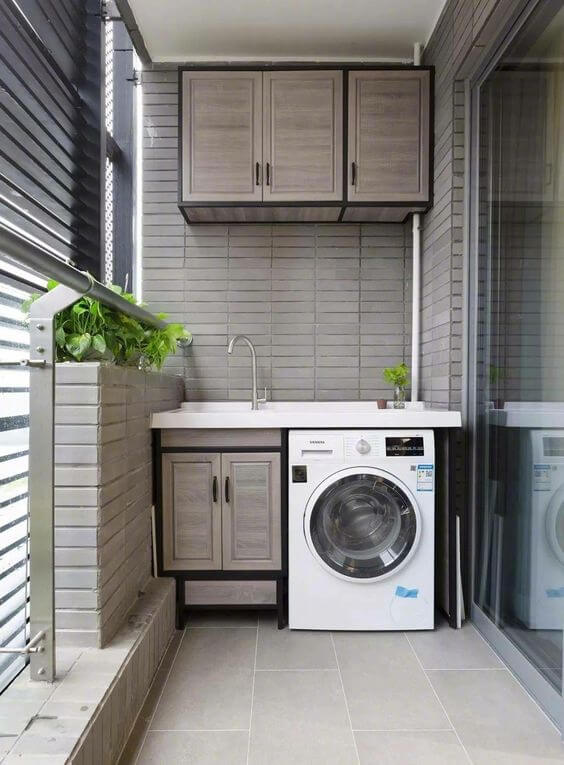 Laundry Room Coklat Keabu-abuan