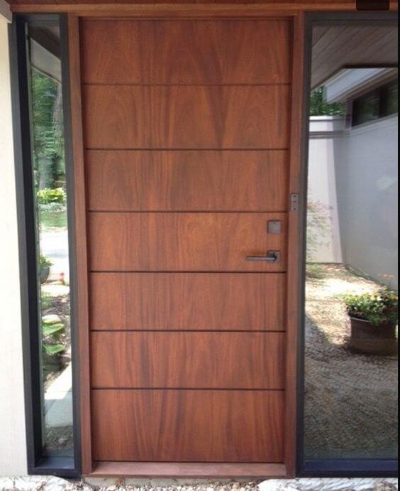 Pintu Kayu Model Klasik dengan Kaca Riben