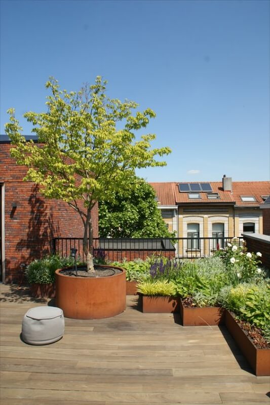 Rooftop dengan Konsep Taman Sederhana