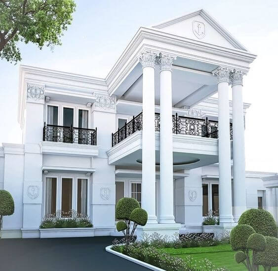 Rumah Klasik Indonesia Serba Putih