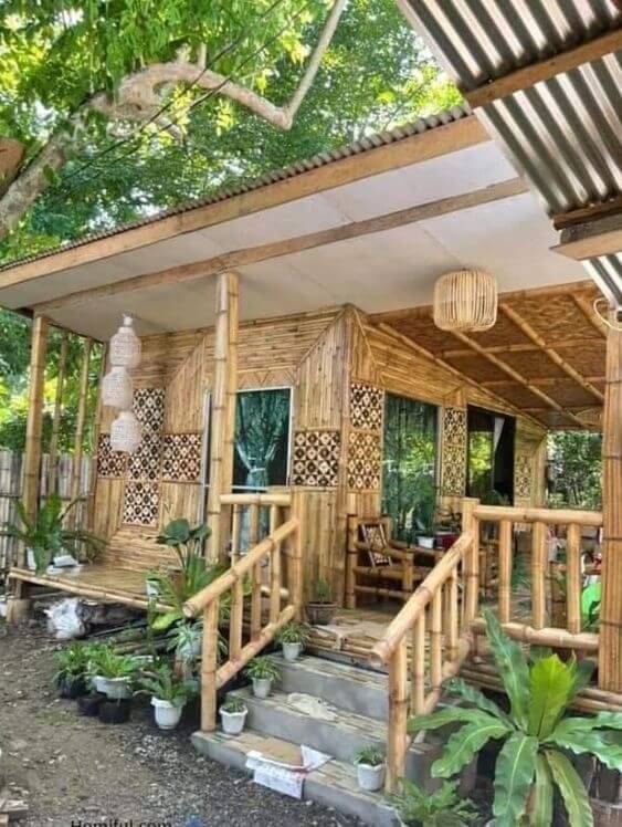 Rumah Bilik dari Bambu yang Aesthetic