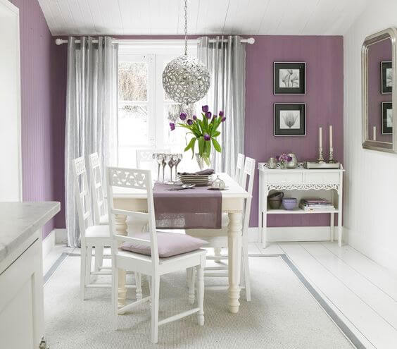 Warna Cat Rumah Lavender untuk Ruang Makan